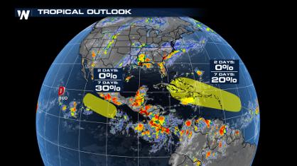 Tropics: Post-Tropical Cyclone Bud, Wave in the Atlantic